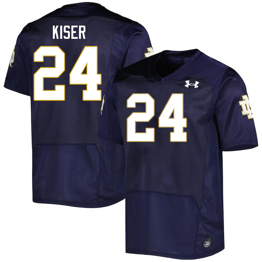 Men #24 Jack Kiser Notre Dame Fighting Irish College Football Jerseys Stitched-Navy